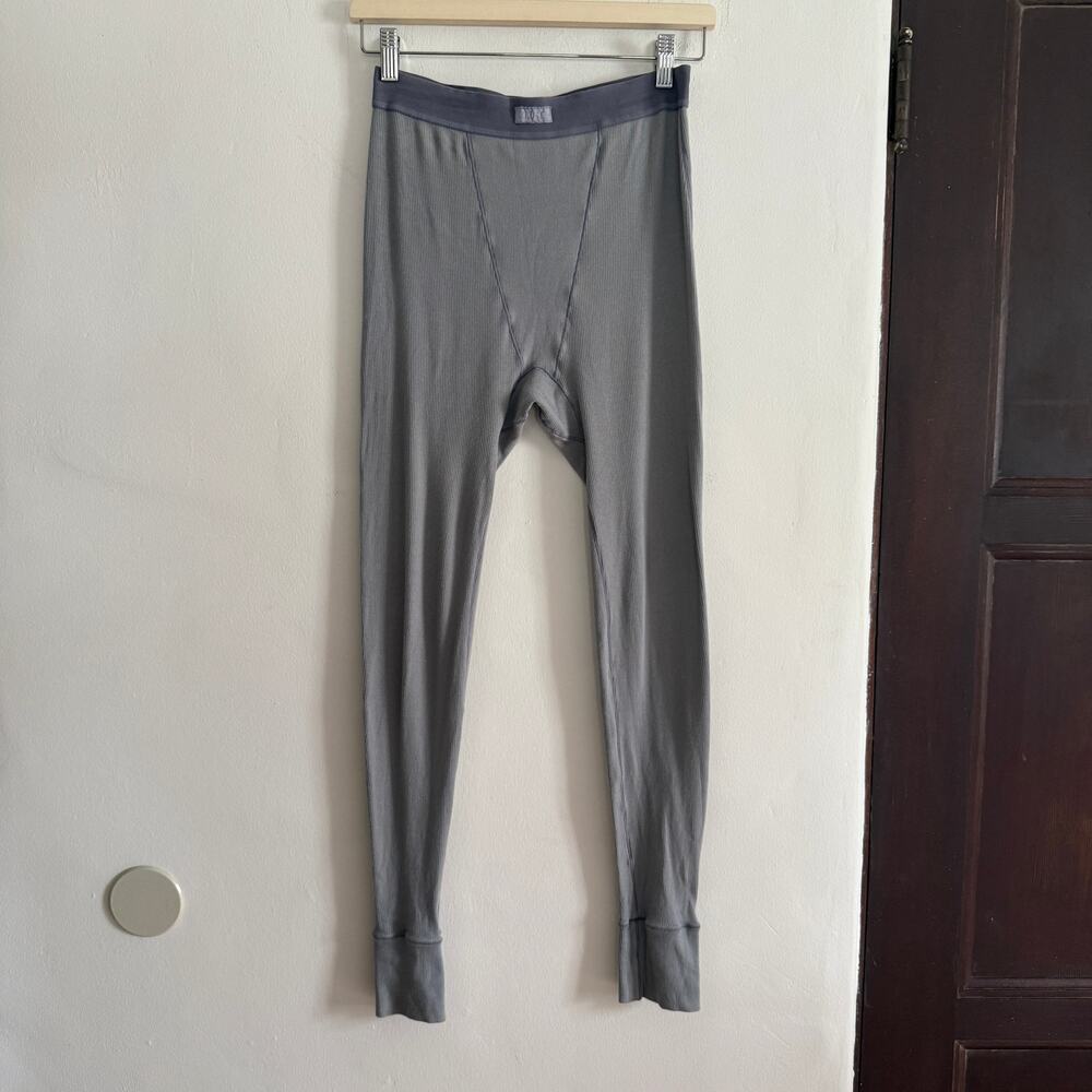 SKIMS Cotton Rib Legging Thermal Pants Dark Gray Medium